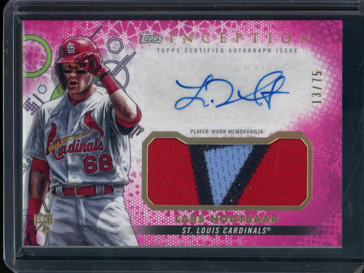 2022 Topps Inception Lars Noorbaar Rookie RC Patch Autograph /75 Cardinals