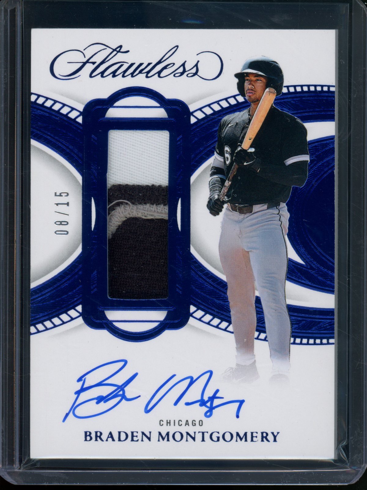 2025 Panini Flawless Braden Montgomery Rookie RC Patch Autograph Sapphire /15 White Sox