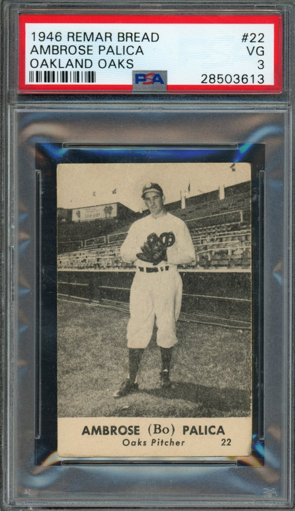 1946 Remar Bread Ambrose Palica #22 PSA 3 Oakland Oaks