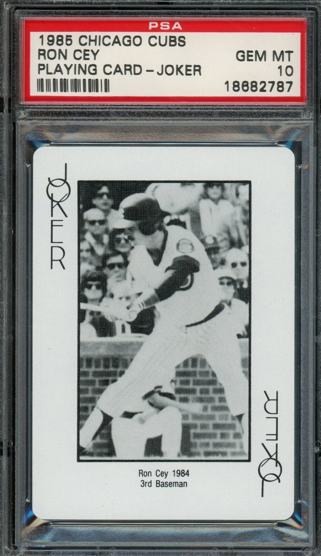 1985 Playing Cards Ron Cey Joker PSA 10 Cubs