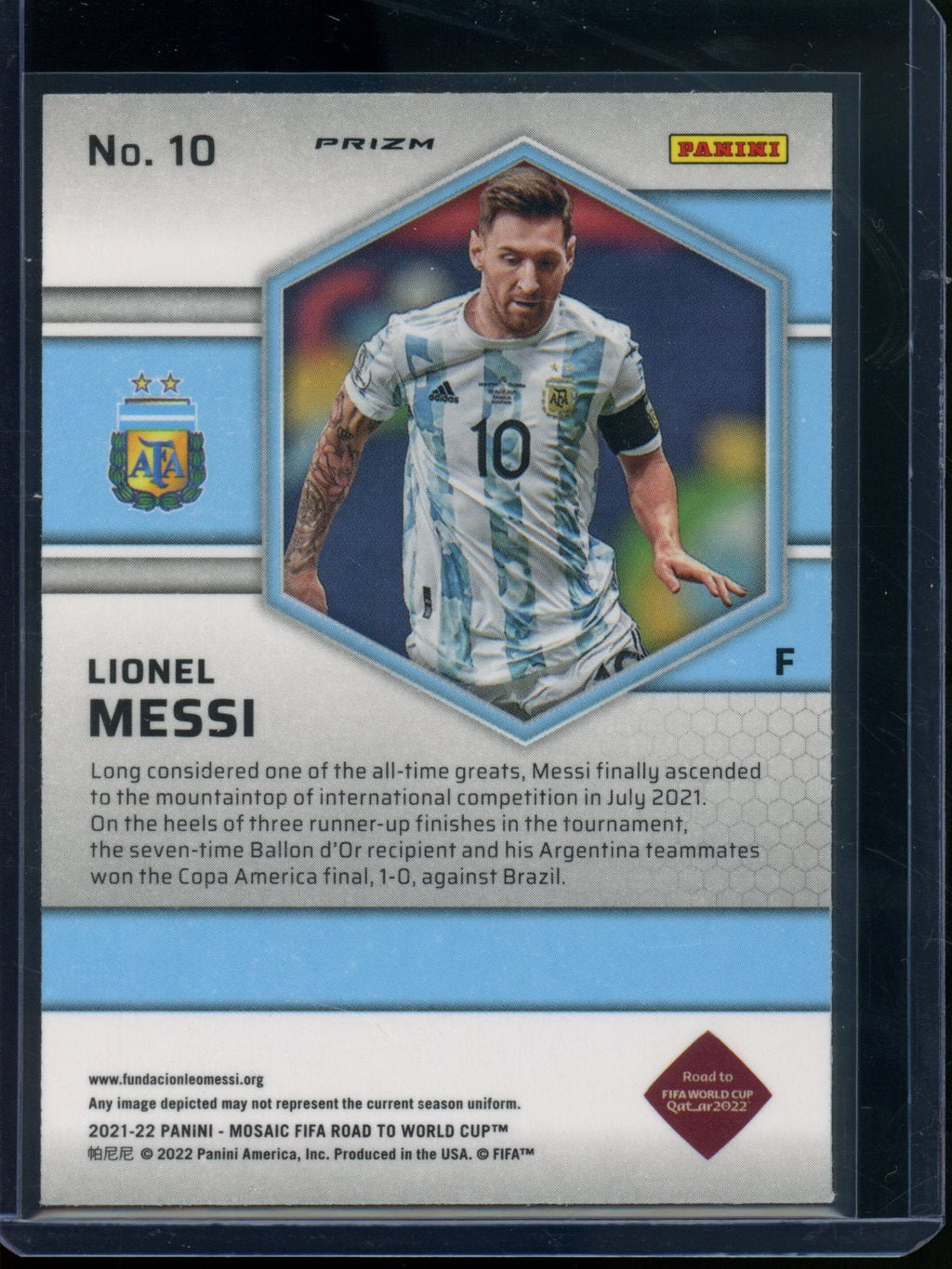 2021/22 Panini Mosaic Lionel Messi Red Reactive Argentina