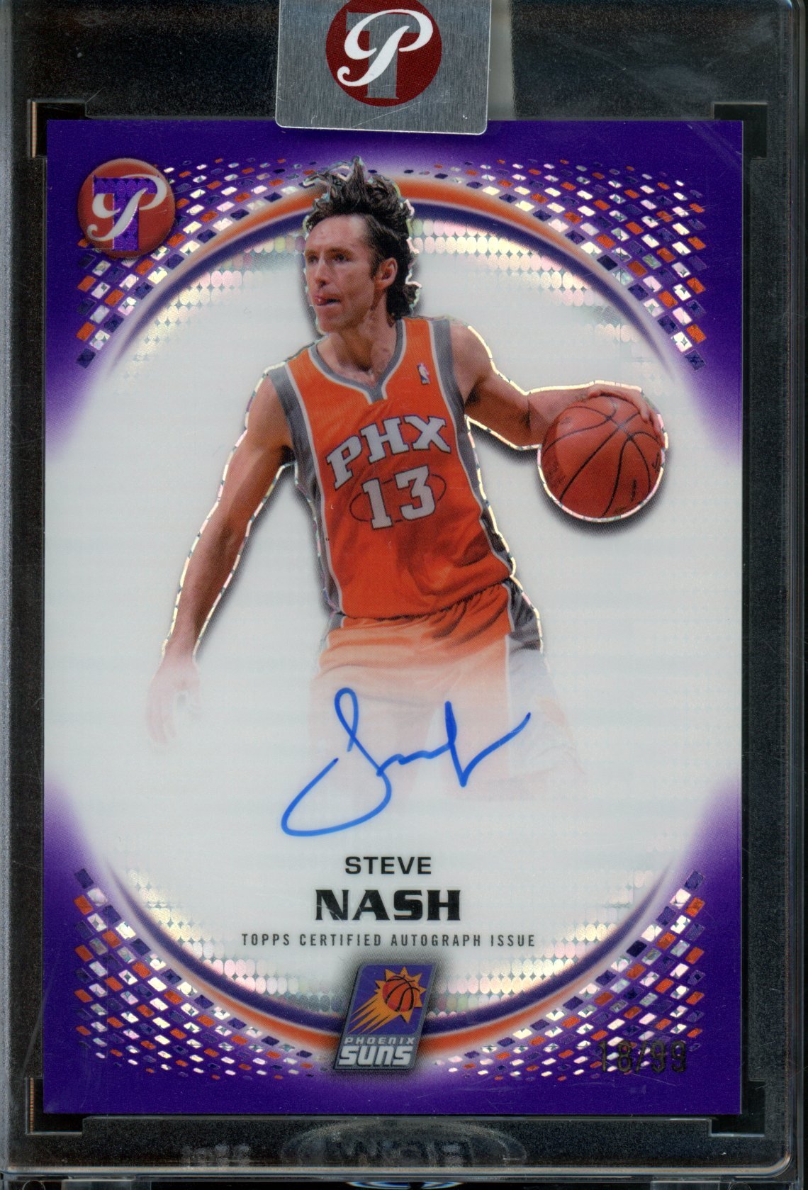 2025/26 Topps Pristine Steve Nash Purple Refractor Autograph Encased /99 Suns