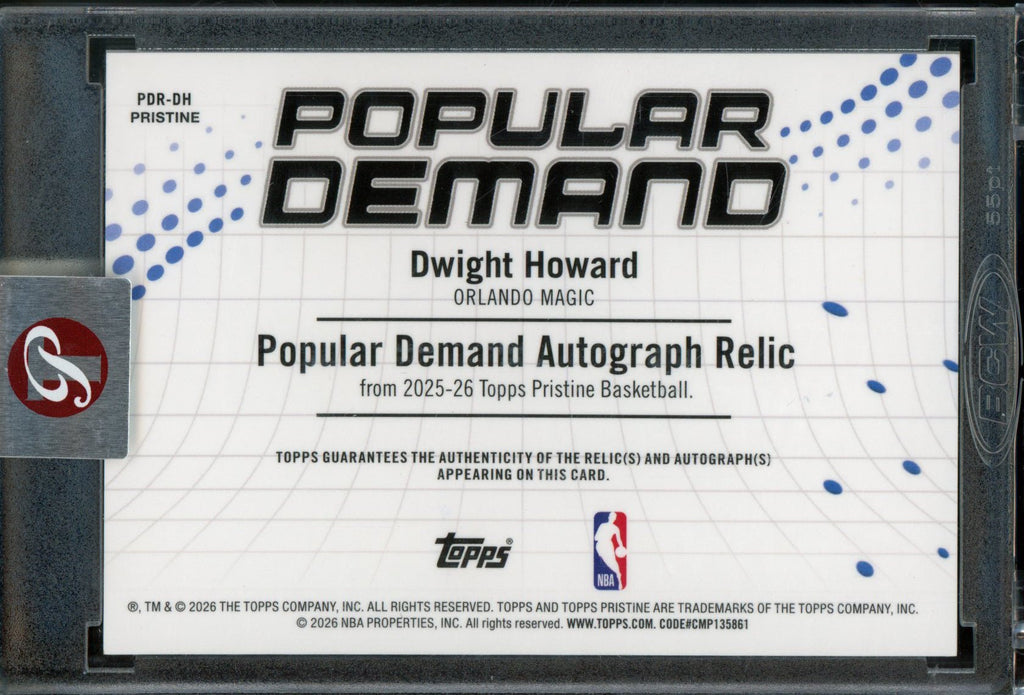 2025/26 Topps Pristine Dwight Howard Popular Demand Gold Relic Autograph /50 Magic