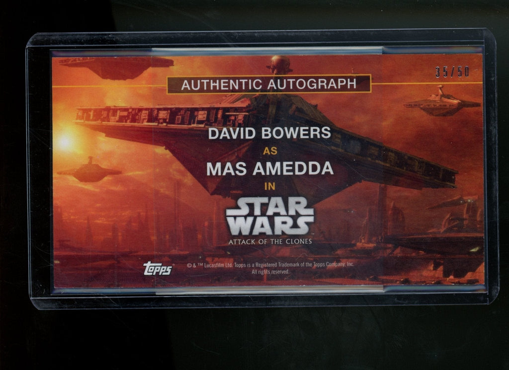 2016 Topps Star Wars Attack of the Clones Mas Amedda David Bowers Gold Autograph /50