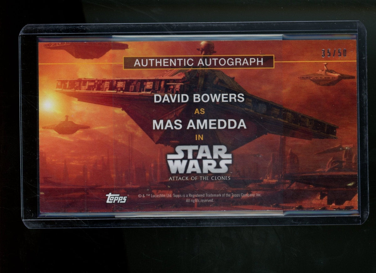2016 Topps Star Wars Attack of the Clones Mas Amedda David Bowers Gold Autograph /50