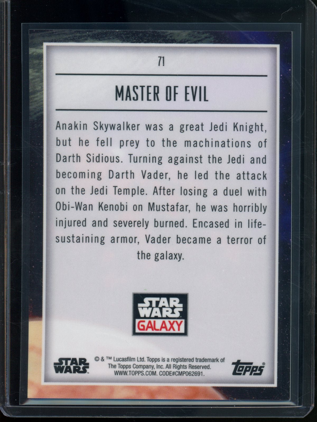 2026 Topps Star Wars Galaxy Master Of Evil Prism Refractor /75 #71