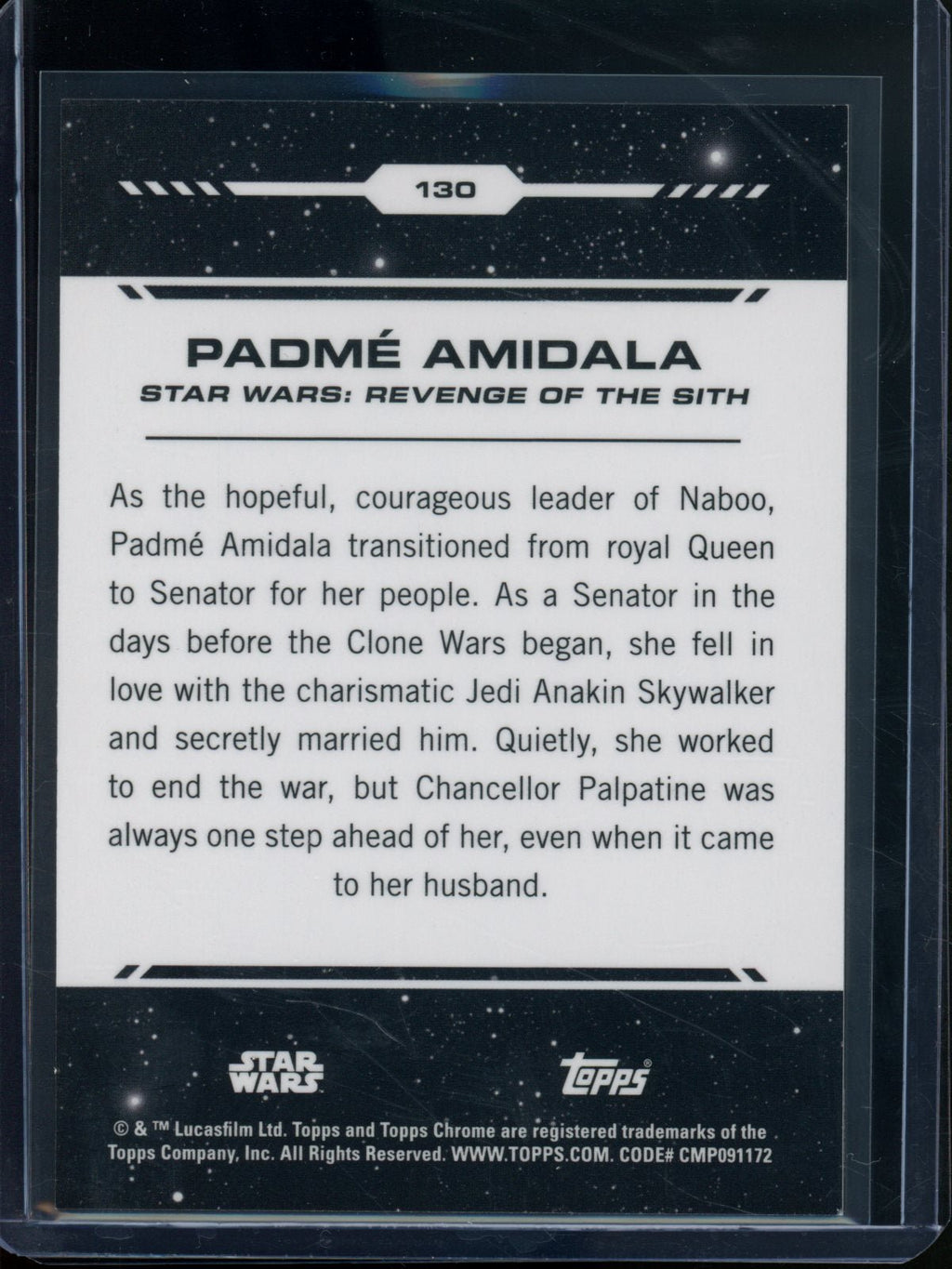 2026 Topps Chrome Star Wars Padme Amidala Orange Refractor /25 #130