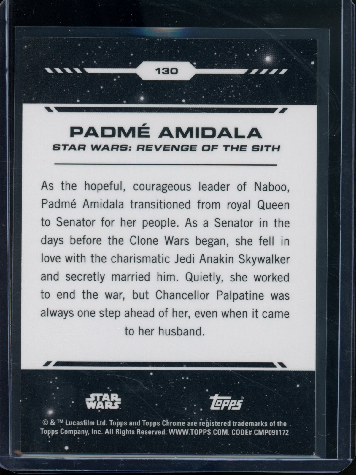 2026 Topps Chrome Star Wars Padme Amidala Orange Refractor /25 #130