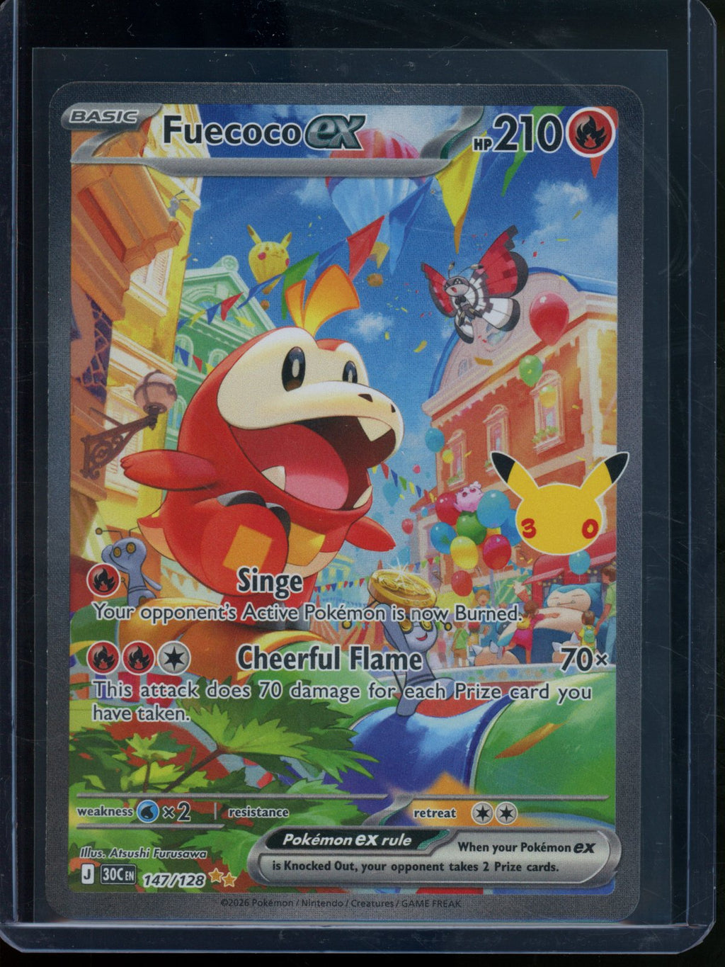 2026 Pokemon 30th Anniversary Fuecoco EX 147/128 (A)