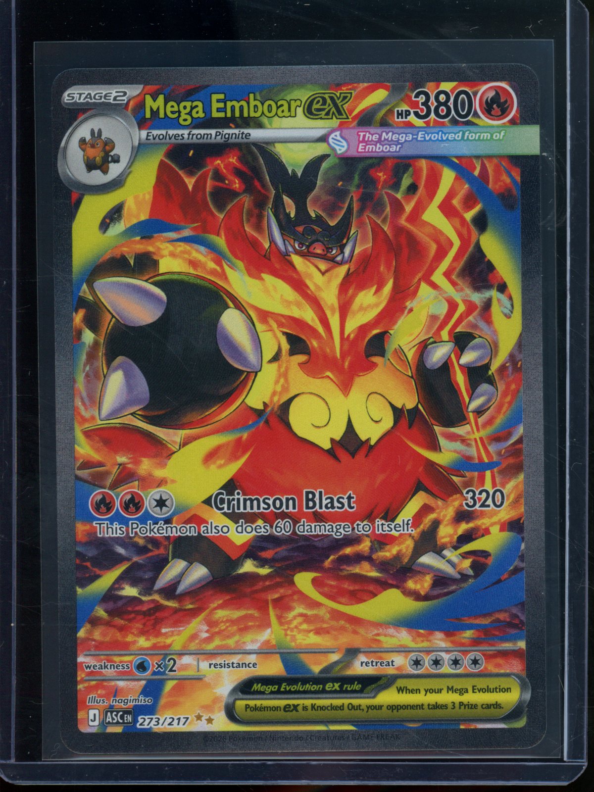 2026 Pokemon Ascended Heroes Mega Emboar EX 273/217